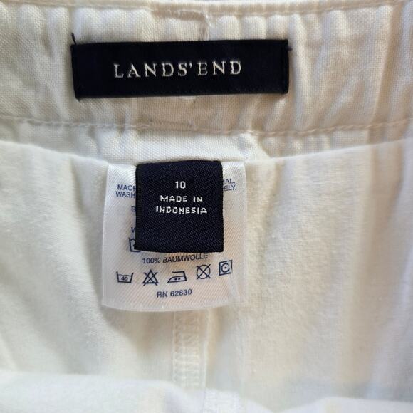 Lands' End Oxford Pleated Skort Women's 10 White Ribbon Belt Pickleball Tennis - Picture 7 of 12